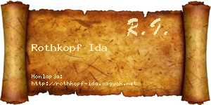 Rothkopf Ida névjegykártya