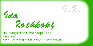 ida rothkopf business card